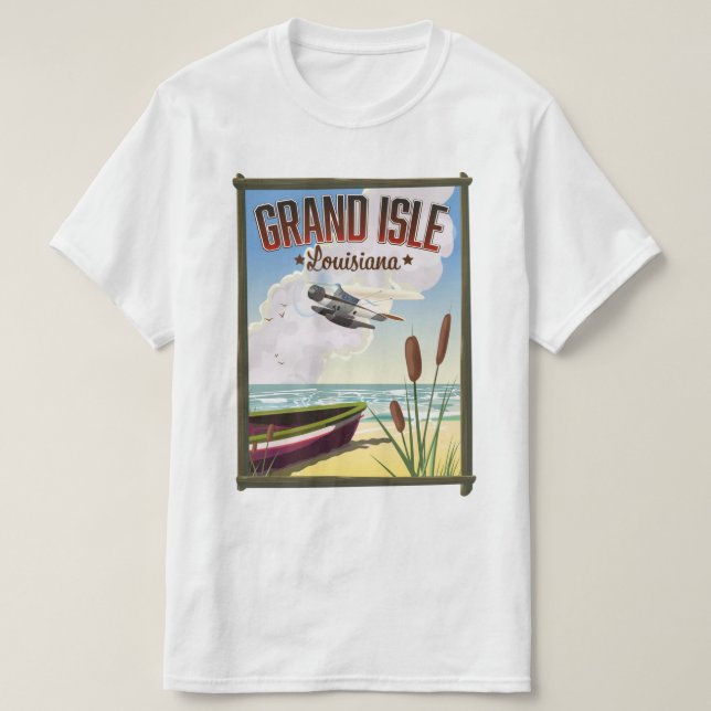 Grand Isle, Louisiana Reiseplakat T-Shirt (Design vorne)