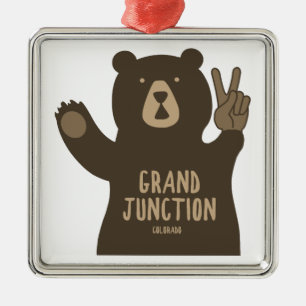 Grand Junction Colorado Peace Bear Ornament Aus Metall
