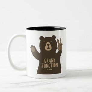 Grand Junction Colorado Peace Bear Zweifarbige Tasse