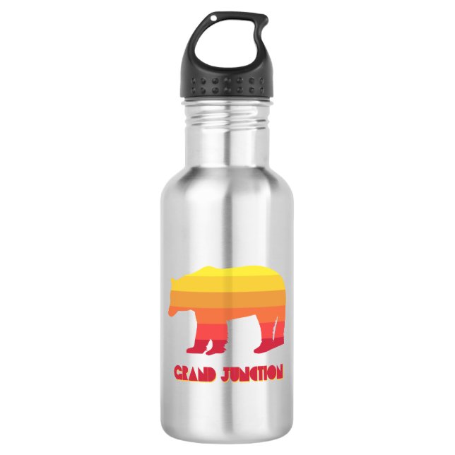 Grand Junction Colorado Regenbogenbär Edelstahlflasche (Vorderseite)