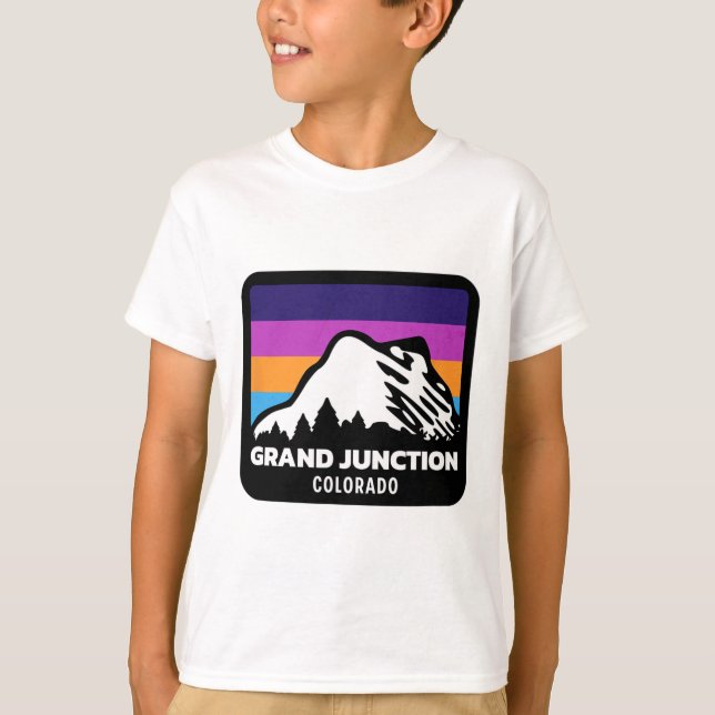 Grand Junction Colorado Skifahrer Snowboardenfamil T-Shirt (Vorderseite)