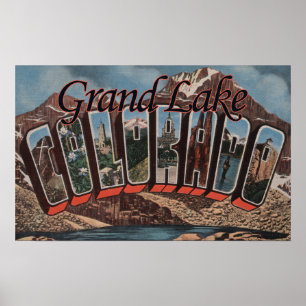 Grand Lake, Colorado - Große Briefmarkenszenen Poster