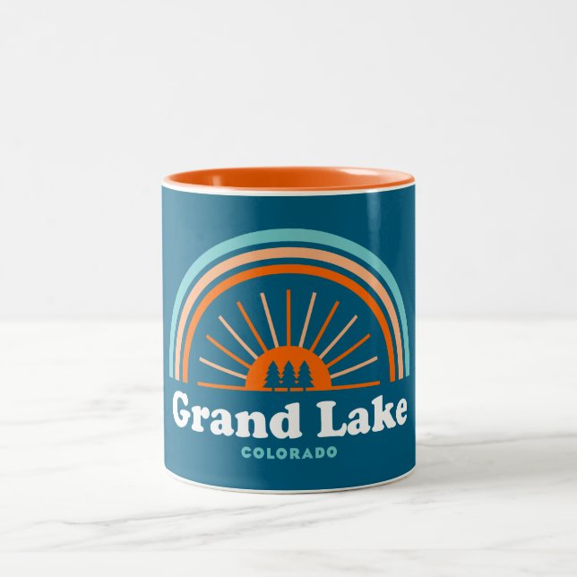 Grand Lake Colorado Rainbow Zweifarbige Tasse (Mittel)