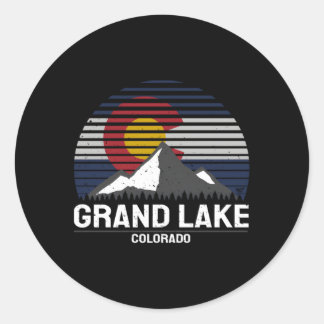 Grand Lake Colorado State Flag Grand Lake Landkrei Runder Aufkleber