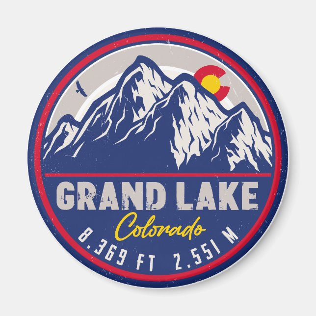 Grand Lake Colorado Wandern Camping Souvenirs Magnet (Vorne)