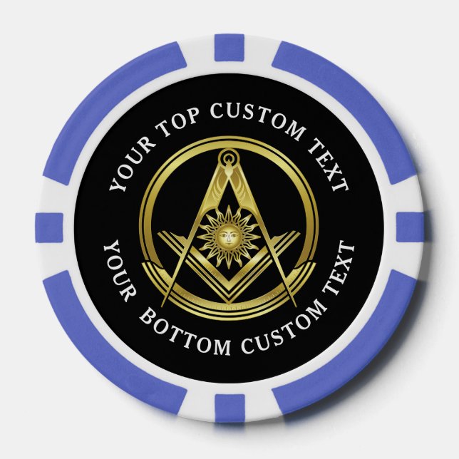Grand Lodge Masonic Poker Chips | Lila und Gold (Vorderseite)