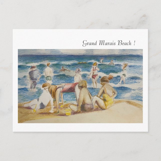 Grand Marais Beach Holiday Postcard Feiertagspostkarte (Vorderseite)