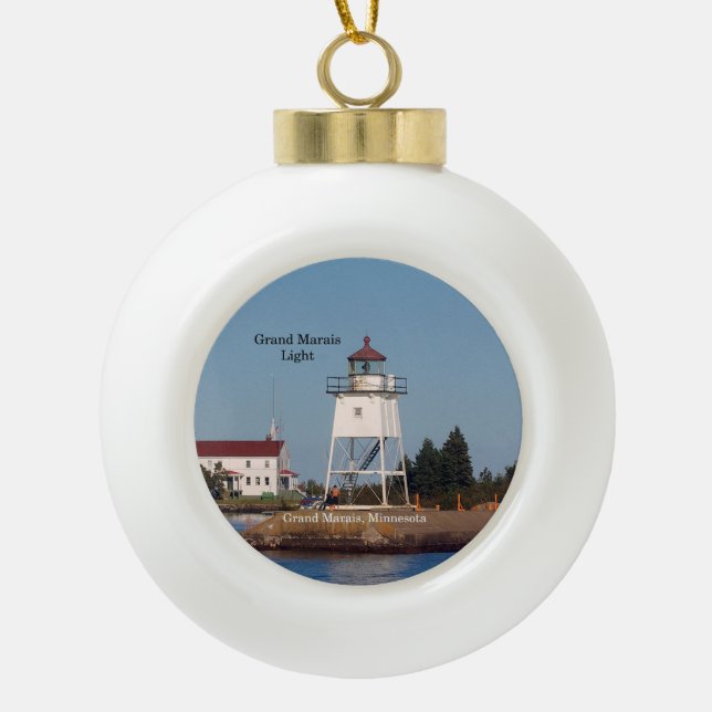 Grand Marais Light-Ornament Keramik Kugel-Ornament (Vorderseite)