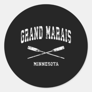 Grand Marais Minnesota Nautical Crossed Oars Runder Aufkleber