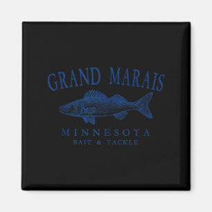 Grand Marais Minnesota Zander Angeln Vintage Magnet