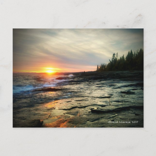Grand Marais Sonnenuntergang 1 Postkarte (Vorderseite)