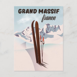Grand Massif france Ski Poster Kunst. Postkarte