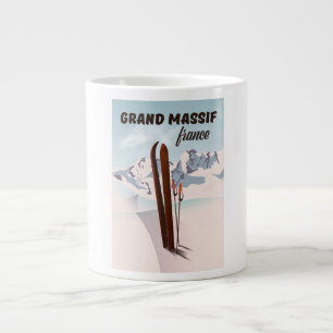 Grand Massif Frankreich Skiplakat Kunst. Jumbo-Tasse