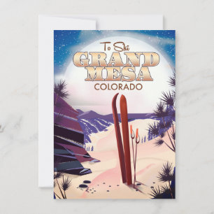Grand Mesa, Colorado-Ski-Plakat. Einladung
