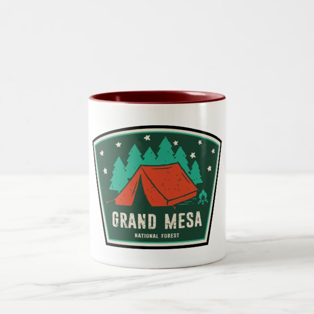 Grand Mesa National Forest Camping Zweifarbige Tasse (Mittel)