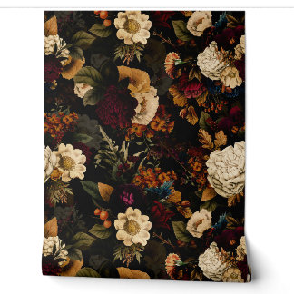 Grand Millennial Maximalism Moody Florals Wallpa Tapete