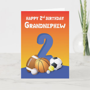 Grand-nephew-Sporthallen 2. Geburtstag Karte