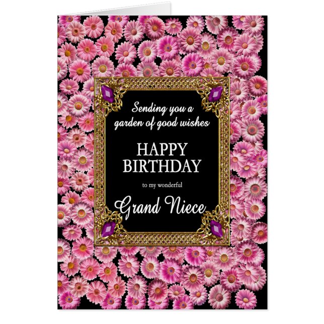 Grand Niece Birthday Pink Daisies (Vorne)
