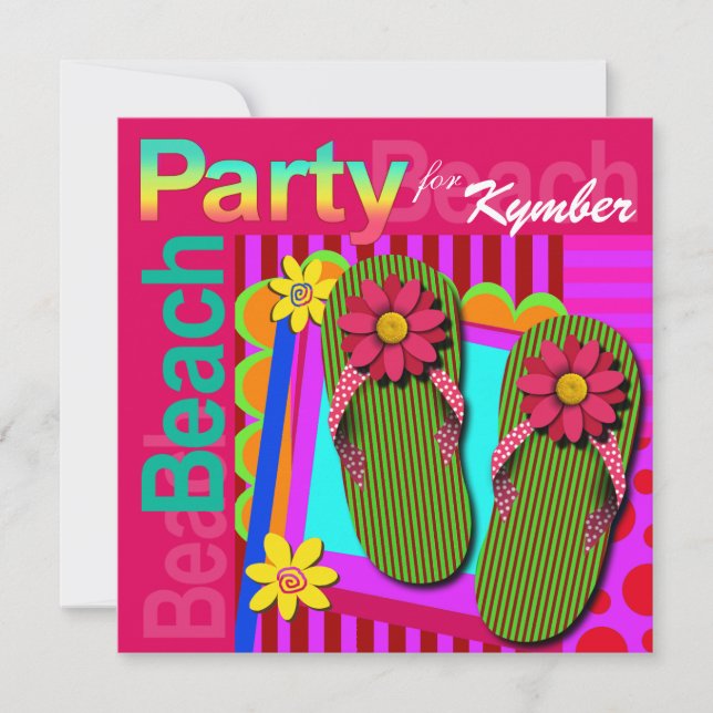 Grand Night Summer Fun Flip Flops - Beach Party! Einladung (Vorderseite)