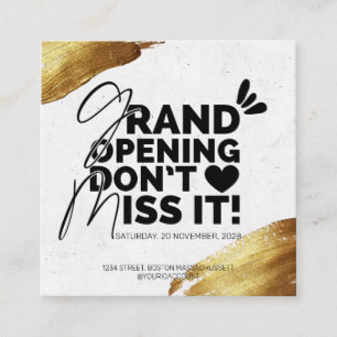 Grand Opening-Ankündigung Flyer-Karte Quadratische Visitenkarte