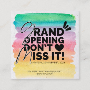 Grand Opening-Ankündigung Flyer-Karte Quadratische Visitenkarte
