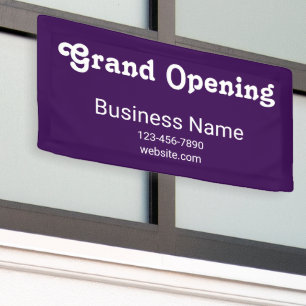 Grand Opening Business Name Phone Website Lila Banner