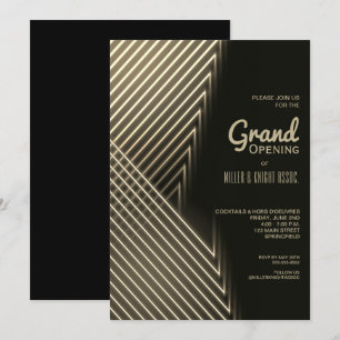 Grand Opening Gold Neon Lights Einladungen