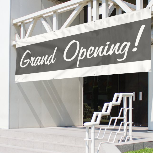 Grand Opening Gray & White Werbegeschäft Banner (Von Creator hochgeladen)