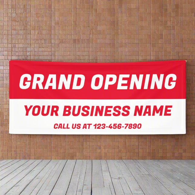 Grand Opening l Red & White Business Sign Banner (Von Creator hochgeladen)