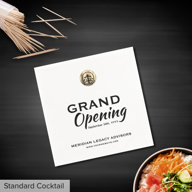 Grand Opening Launch Event Napkins mit Logo Serviette (Von Creator hochgeladen)