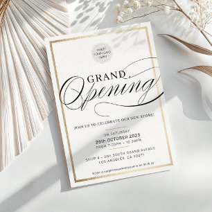 GRAND OPENING Modernes Business Logo Event schwarz Einladung