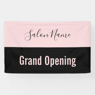 Grand Opening Pale Black Script Schönheitssalon Banner
