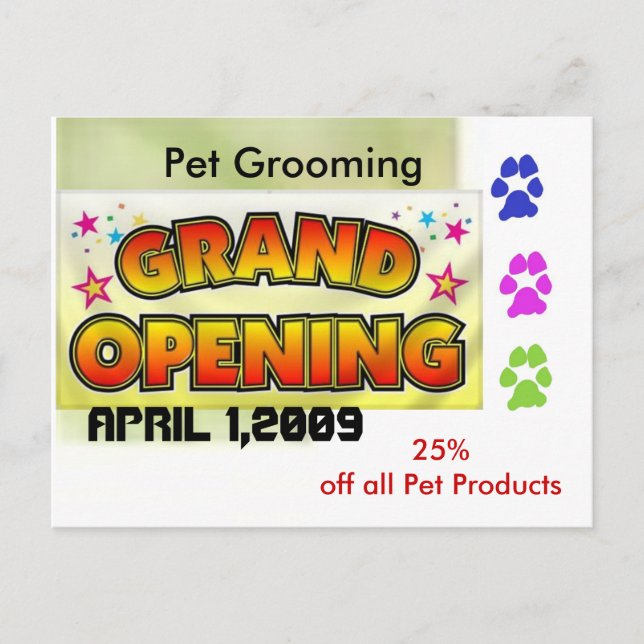 Grand Opening Postkarte (Vorderseite)
