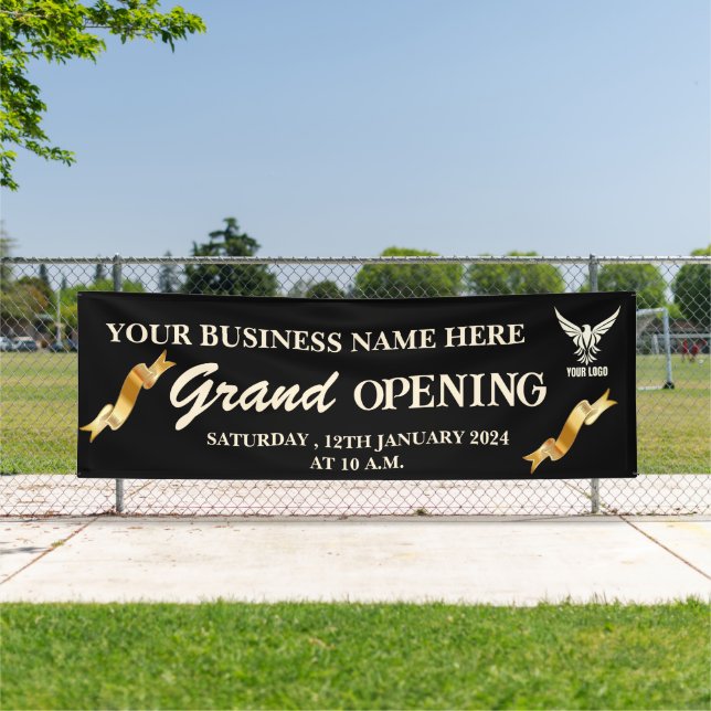 Grand Opening von Black & Gold-Logos Banner (InSitu)