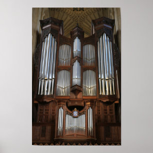 Grand Orgel von Bath Abbey gotische Kirche Dek Poster