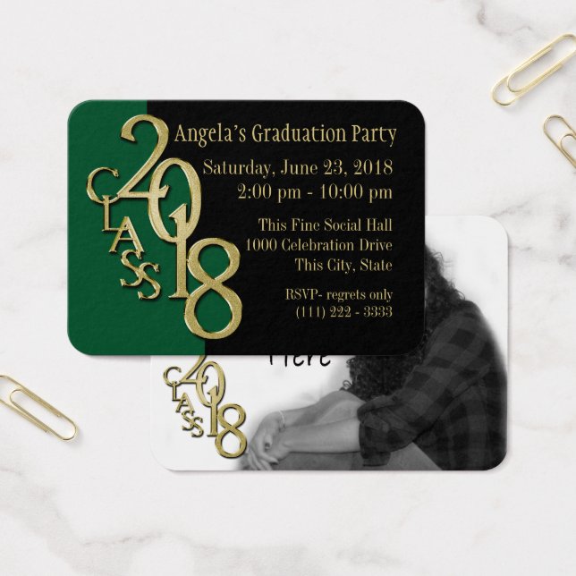 Grand Party Ballet Foto Card 2018 Green und Gold (Büro)