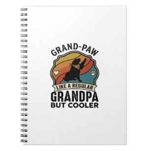 Grand Paw Opa Hund Retro Sonnenuntergang Bandana_1 Notizblock