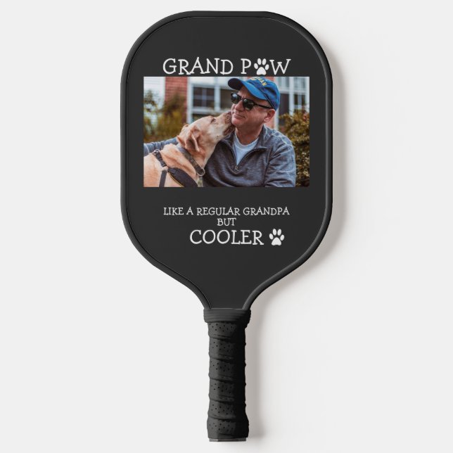 Grand Paw Regular Opa aber Cooleres Custom Foto Pickleball Schläger (Vorderseite)