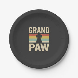 Grand Paw Vintage Hund Retro Pappteller