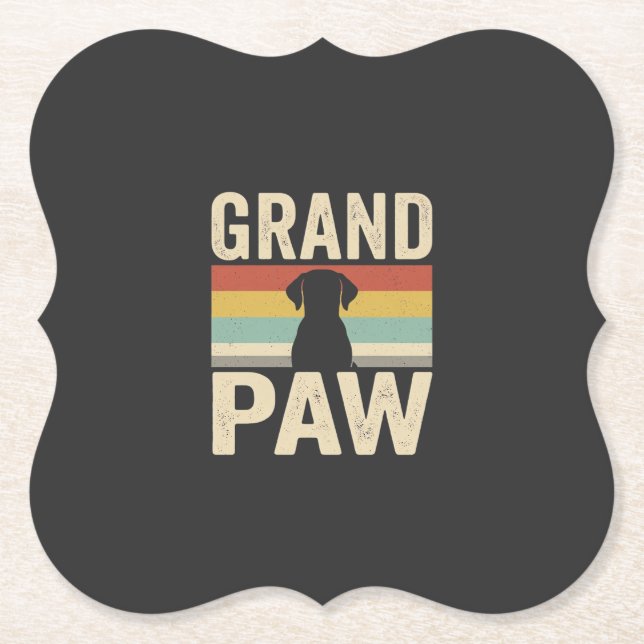 Grand Paw Vintage Hund Retro Untersetzer (Vorderseite)