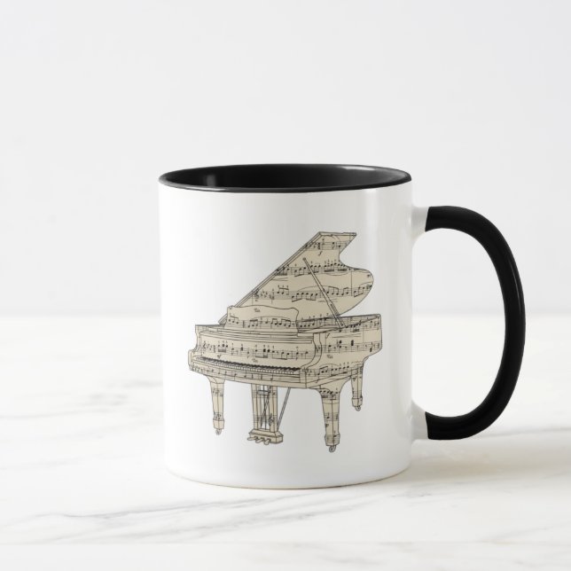 Grand Piano and Music Notes Tasse (Rechts)