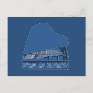 Grand Piano: Blueprint-Malerei: Postkarte