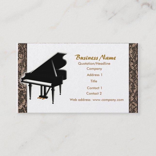Grand Piano Business Card Visitenkarte (Vorderseite)