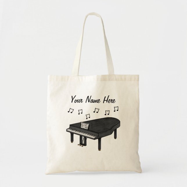 Grand Piano Custom Tote Bag Pianist Musikergeschen Tragetasche (Vorne)