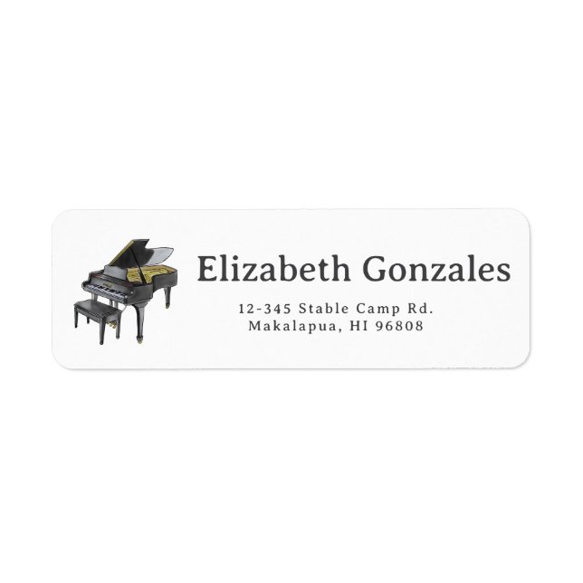 Grand Piano Elegant Watercolor Illustration (Vorne)