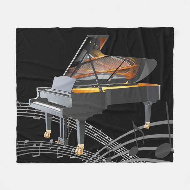 Grand Piano Fleece Blanket (Vorderseite (Horizontal))