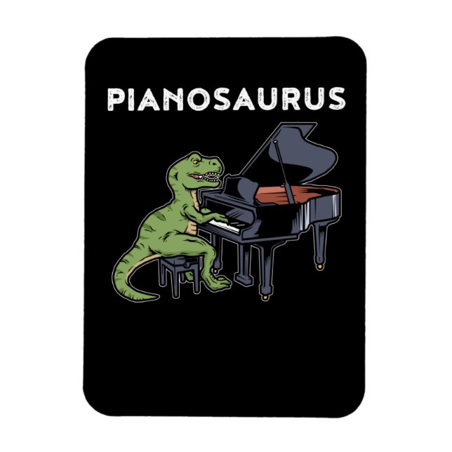 Grand Piano Gift Kids Pianist Dinosaur Music Piano Magnet (Vertikal)