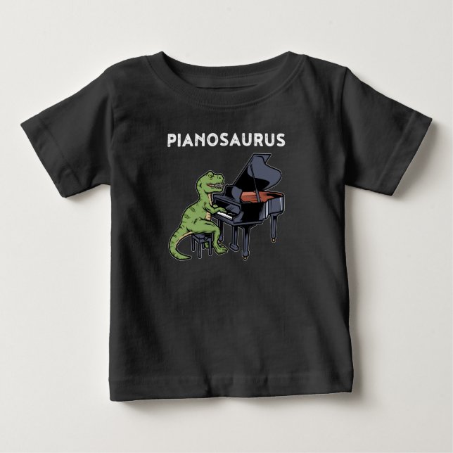 Grand Piano Gift Kids Pianist Dinosaurier Musik Pi Baby T-shirt (Vorderseite)