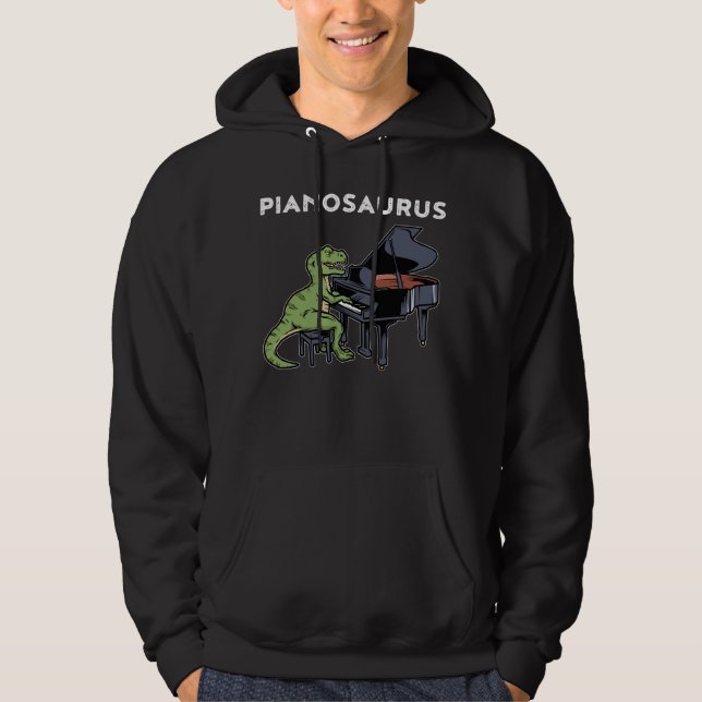 Grand Piano Gift Kids Pianist Dinosaurier Musik Pi Hoodie (Vorderseite)