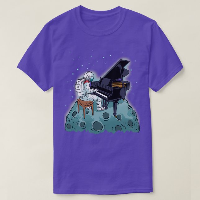 Grand Piano Gift Kids Pianist Gift Astronauten Mus T-Shirt (Design vorne)